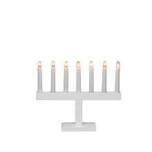 Adventsljusstake 7-armad Rak Vit Konstsmide